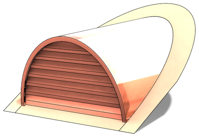 copper roof vent, half round roof vent, half circle roof vent, circle top roof vent, radius roof vent, half round dormer, dormer roof vent, radius roof vent, eyebrow roof dormer, copper half circle