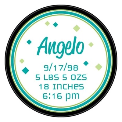 baby boy birth announcement custom printed pucks