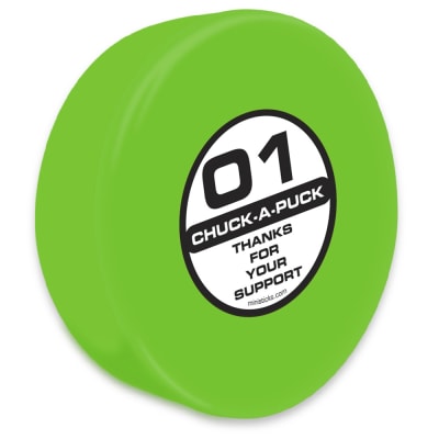 Chuck-A-Puck green hockey puck, foam hockey puck green Chuck-A-Puck
