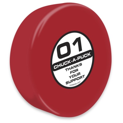 Chuck-A-Puck red hockey puck, foam hockey puck red Chuck-A-Puck