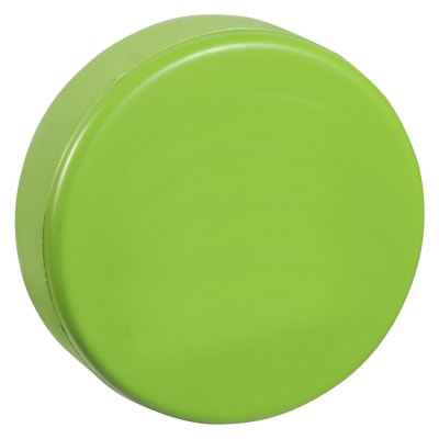 soft green hockey puck is soft like a stress ball