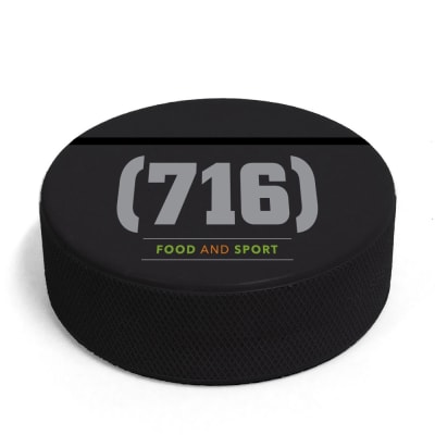 hockey puck business card holder can be a custom printed puck or a logo puck