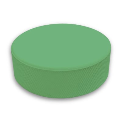 green hockey puck not a custom printed puck