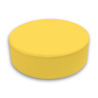 yellow hockey puck not a custom printed puck
