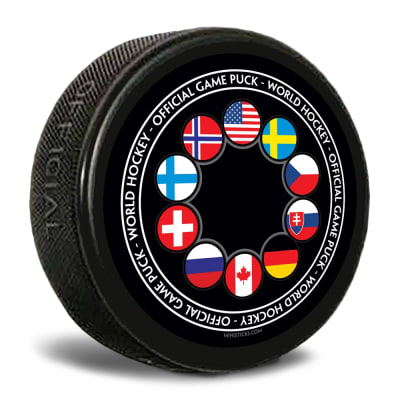 World Junior hockey customizable hockey pucks and custom printed pucks
