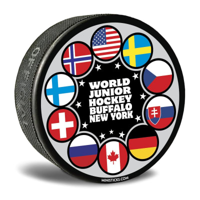 World junior hockey customizable hockey pucks and custom printed pucks