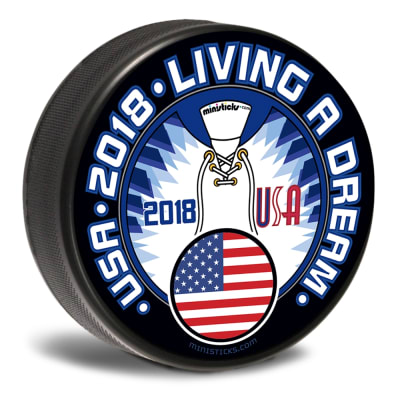 Team USA customizable hockey pucks and custom printed pucks