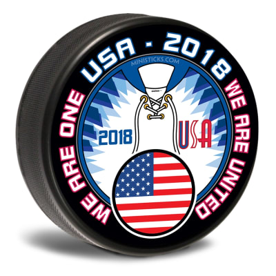 Team USA  customizable hockey pucks and custom printed pucks