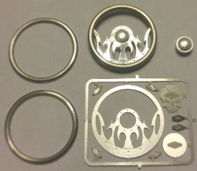 Tribal Skull Billet Steering Wheel for 1/24 & 1/25