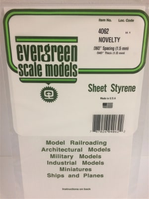 Evergreen Scale Models .060" Opaque White Polystyrene Novelty Siding
