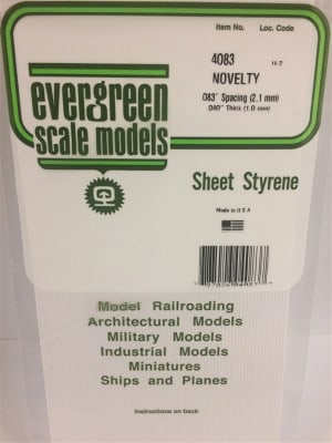 Evergreen Scale Models .083" Opaque White Polystyrene Novelty Siding