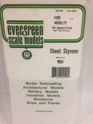 Evergreen Scale Models .109" Opaque White Polystyrene Novelty Siding