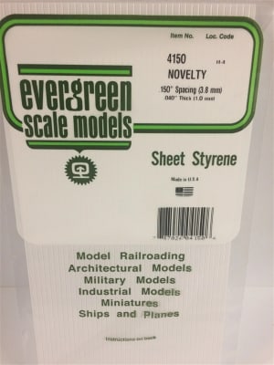 Evergreen Scale Models .150" Opaque White Polystyrene Novelty Siding