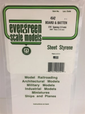 Evergreen Scale Models .075" Opaque White Polystyrene Board and Batten