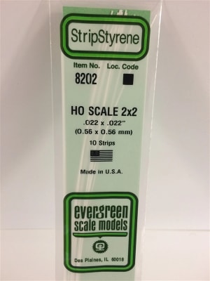 Evergreen Scale Models .022" X .022" Opaque White Polystyrene Strip