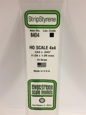Evergreen Scale Models .043" X .043" Opaque White Polystyrene Strip