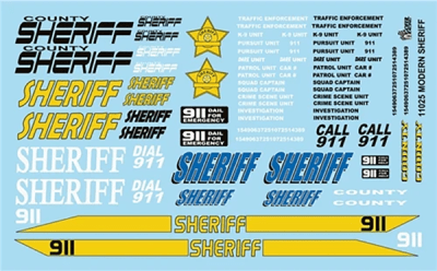 Modern Sheriff Cars Gofer Decals (1/25 or 1/24)
