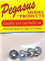 Disc Brakes with Calipers 19" (Chrome Plated) (Set of 4) (1/25)