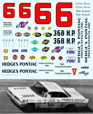 1961 Ralph Earnhardt Cotton Owens "Hedges Pontiac" #6 (1/25)