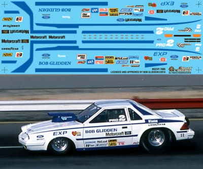 Bob Gliddenâ€™s Ford EXP Pro Stock Decal (1/25)