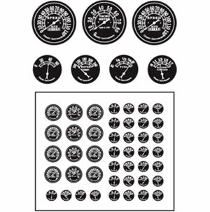 Classic Style Gauge Faces: clear letters on black background