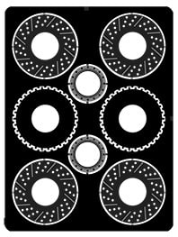 Disc Brake Rotors Slotted and Cross-Drilled 15" for 1/24 & 1/25 kits