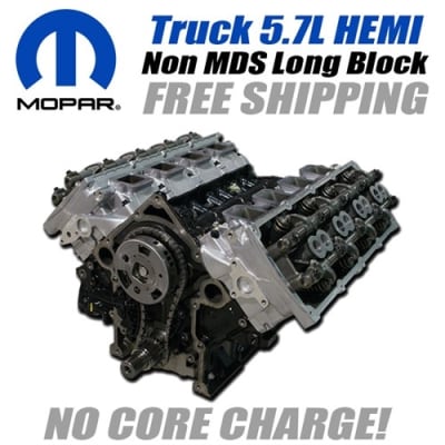Mopar 5.7L HEMI NON-MDS Truck Long Block - 2009-2024 Ram 1500/2500