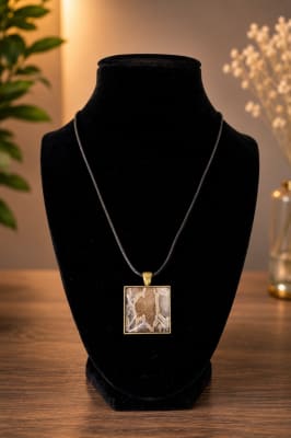 Square Python Skin Necklace | Handmade Everglades Pendant Necklace
