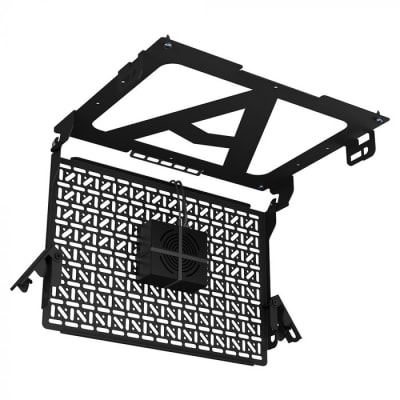 hinged media storage panel