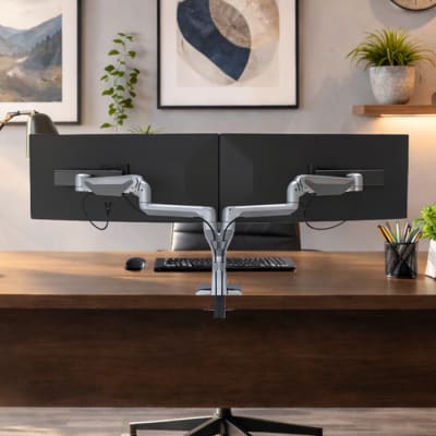 Dual Monitor Mount for Large Screens up to 44" Wide