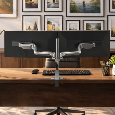 Dual Monitor Mount for Large Screens up to 44" Wide