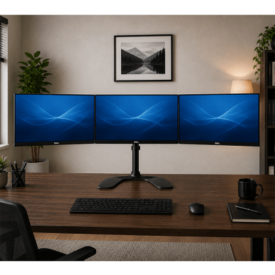 Triple Monitor Stand for up to 27" monitors