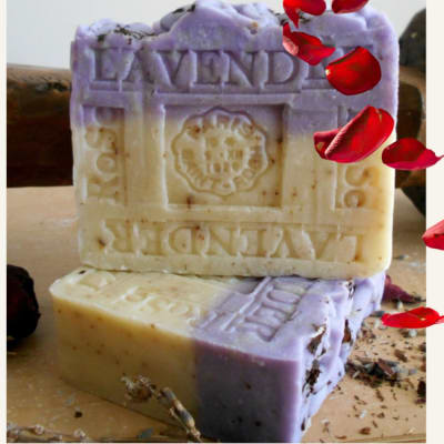 Natural Provence French Lavender with Crushed Rose Petals Soap