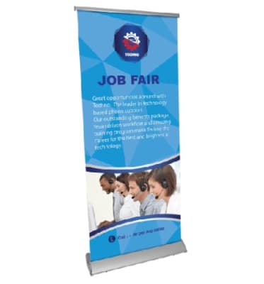 Deluxe Retractable Banner Stand 33.5" X 79" Graphic Package with custom sku SPDR33x81