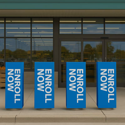 Corrugated Bollard Cover- 3 Sided plastic yard sign with stakes sku SPBOLCOVCORNL