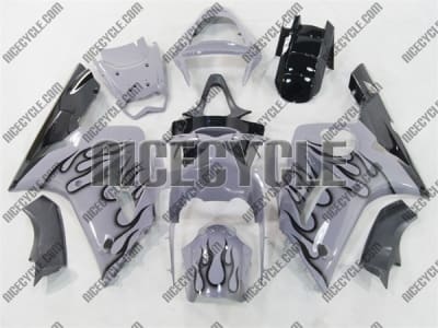 Kawasaki ZX6R Black Flame/Grey Fairings