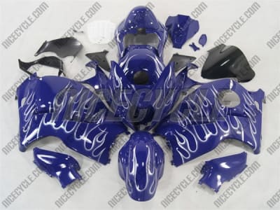 Suzuki GSX-R 1300 Hayabusa Blue/Silver Flame Fairings