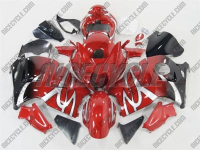 Suzuki GSX-R 1300 Hayabusa Custom Red Tribal Fade Fairings