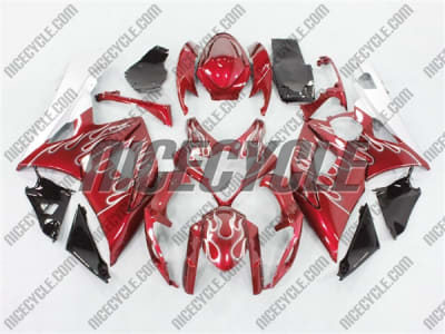 Metallic Red Flame Suzuki GSX-R 1000 Fairings