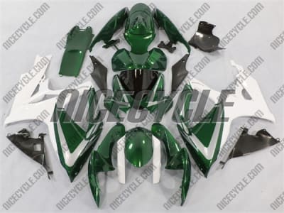 Dark Green/White Suzuki GSX-R 600 750 Fairings