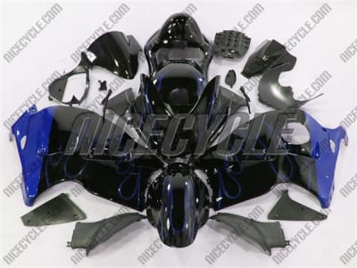 Suzuki GSX-R 1300 Hayabusa Blue Flame on Black Fairings