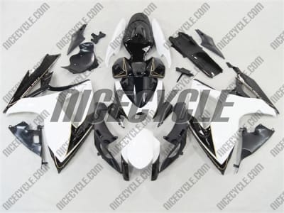 White/Black Trim Suzuki GSX-R 600 750 Fairings