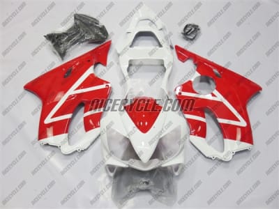White/Red Honda CBR600 F4i Motorcycle Fairings