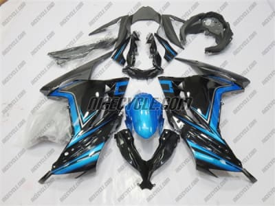 Kawasaki Ninja 300 Arctic Black/Blue Fairings