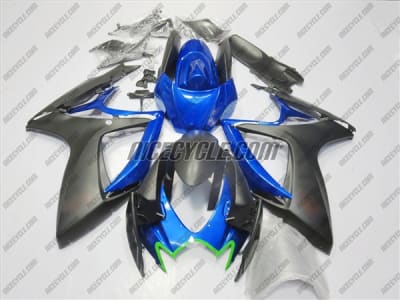 Satin Black/Blue Suzuki GSX-R 600 750 Fairings