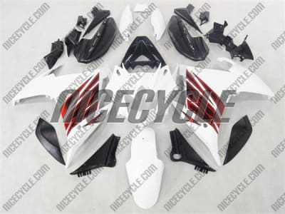 Yamaha FZ6R White/Red Accents Fairings