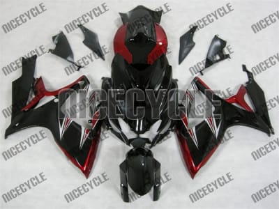 Black/Red/Silver Suzuki GSX-R 600 750 Fairings