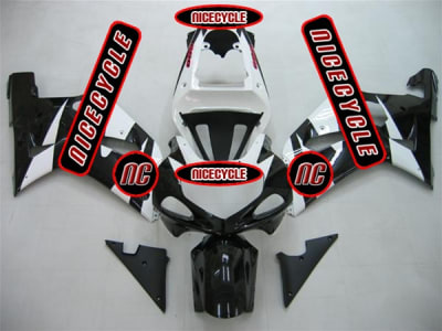White/Black Suzuki GSX-R 600 750 Fairings