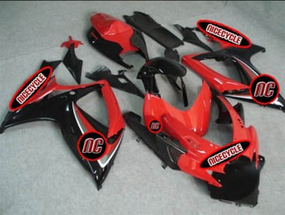 Black/Red OEM Style Suzuki GSX-R 600 750 Fairings