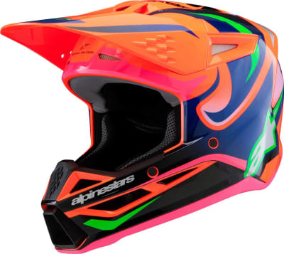 ALPINESTARS SM3 YOUTH DEEGAN HELMET ORNG FLO/PRPL/PNK FLUO